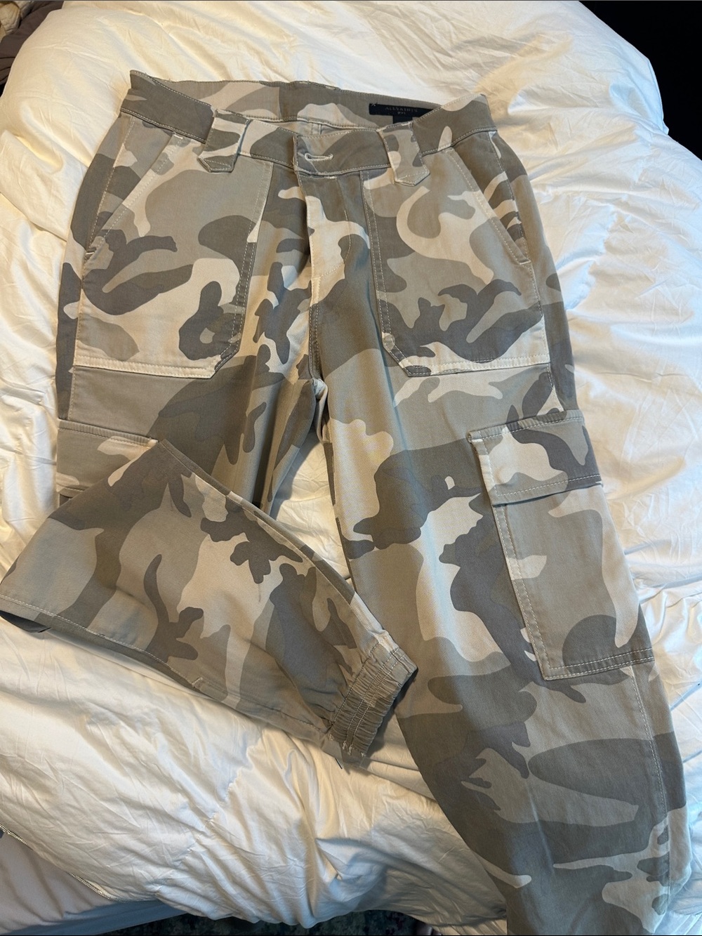 AllSaints Men's Camouflage Cargo Pants - Olive & Beige